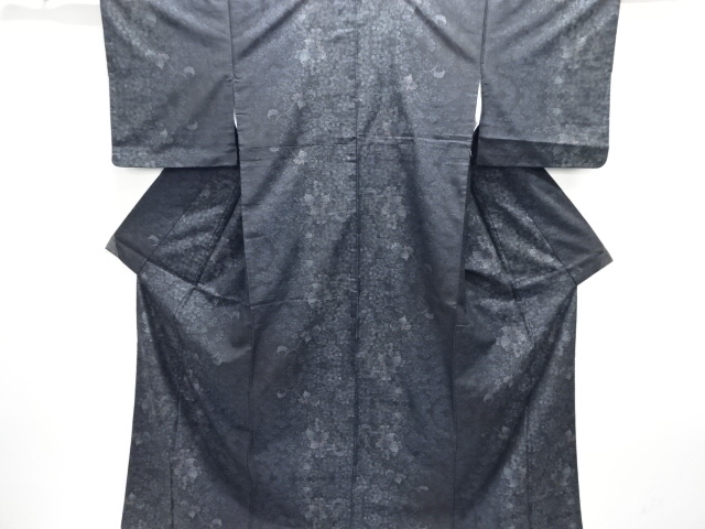 JAPANESE KIMONO / SILK / DORO OSHIMA TSUMUGI / WOVEN LEAVES
